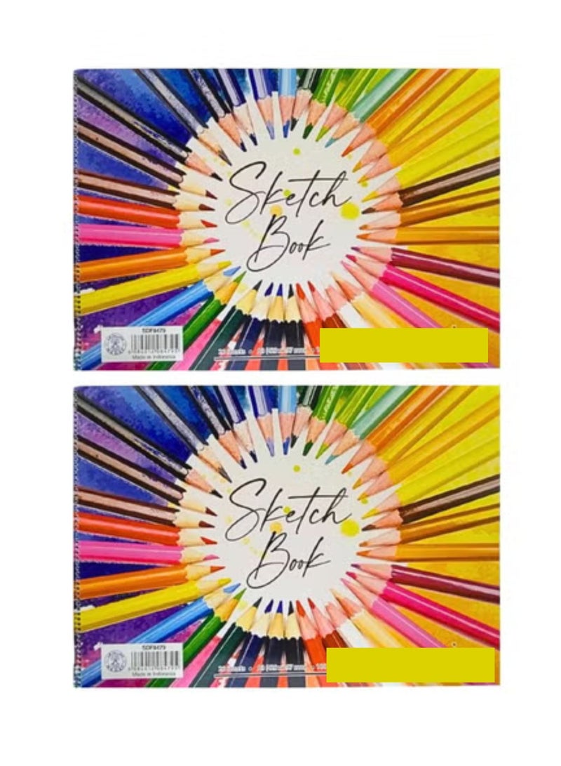 Sadaf دفتر رسم حلزوني، حجم A3، أبيض 100 جرام 20 ورقة (عبوة من 2)