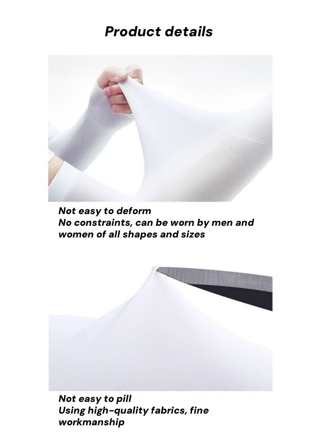 Generic 3-Pairs Arm Sleeves For Women/Men,Cooling Arm Sleeves,Sun Protection Ice Sleeves,Cycling Arm Sleeves,Upf 50+ Arm Warmers,Uv Sun Protection Arm Cooling Sleeves,Ice Silk Outdoor Cycling Anti-UV,Half Finger Ice Sleeves(White)  - Image 2