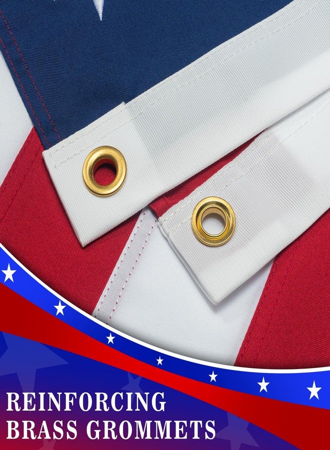 DANF FLAG High Wind American Flag for Outdoor 3x5 Ft - Heavy Duty Allegiance US Flag with Embroidered Stars, Sewn Stripes & Brass Grommets All Weather Fade Resistant for Outside Use - Image 2