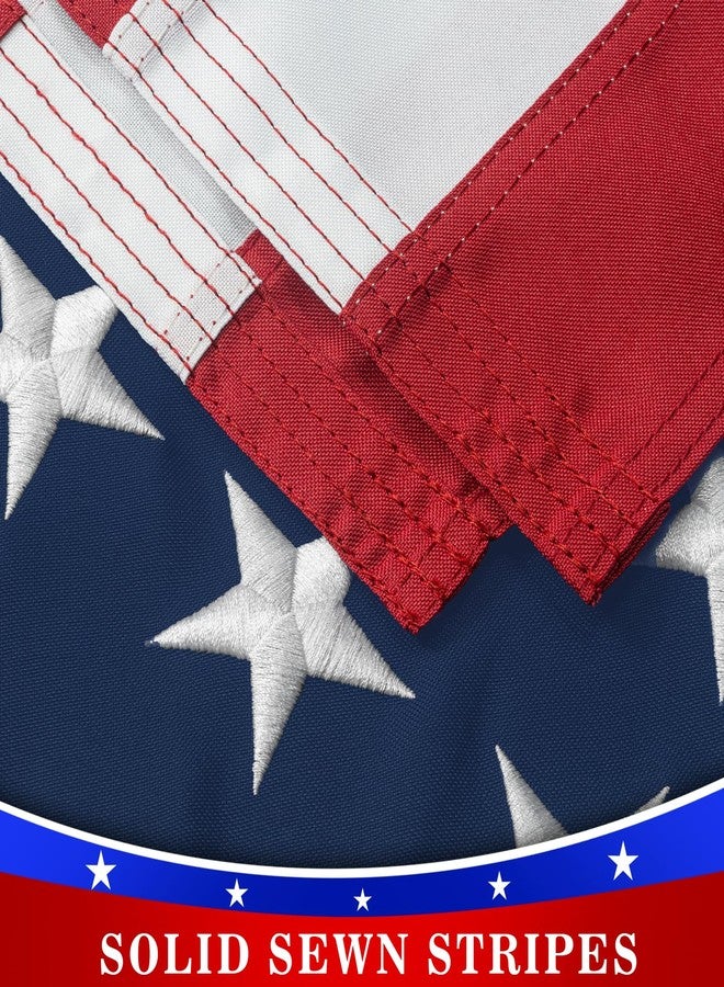 DANF FLAG High Wind American Flag for Outdoor 3x5 Ft - Heavy Duty Allegiance US Flag with Embroidered Stars, Sewn Stripes & Brass Grommets All Weather Fade Resistant for Outside Use - Image 4