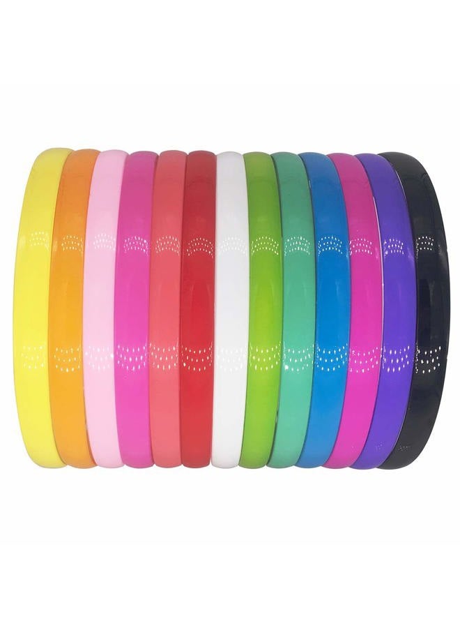 Yazon 13pcs 12mm Plastic Headbands for Girls Women Colorful Hair Headband with Teeth Thin Hair Bands - Image 5