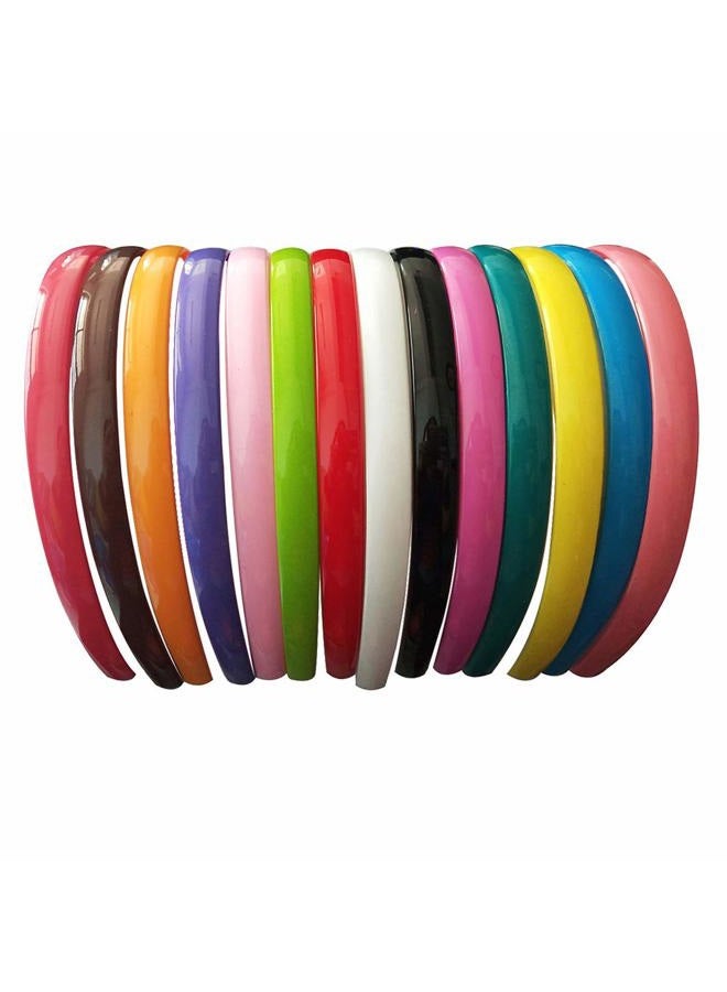 Yazon 13pcs 12mm Plastic Headbands for Girls Women Colorful Hair Headband with Teeth Thin Hair Bands - Image 1