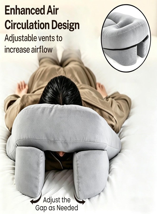 KUAZIDAR Face Down Pillow After Eye Surgery - Adjustable Airflow Prone Pillow for Vitrectomy Retinal Detachment Recovery - Extra Thick PP Cotton Support for BBL Post Surgery Recovery & Massage (Gray) - Image 5