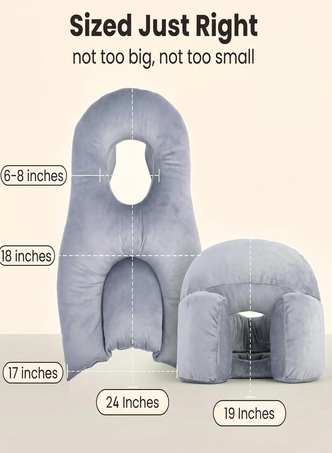 KUAZIDAR Face Down Pillow After Eye Surgery - Adjustable Airflow Prone Pillow for Vitrectomy Retinal Detachment Recovery - Extra Thick PP Cotton Support for BBL Post Surgery Recovery & Massage (Gray) - Image 4
