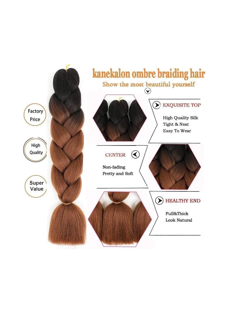 إستيل الضفائر الأفريقية وصلات الشعر، وصلات شعر كروشيه تجديل الشعر الاصطناعية تجديل الشعر ارتفاع درجة الحرارة الألياف الاصطناعية ياكي جامبو تجديل الشعر (3 قطع،... - Image 3