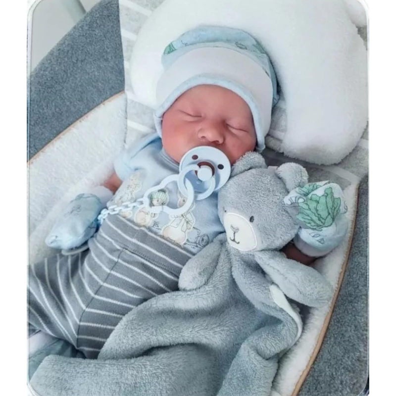 KSBD Dolls Reborn Dolls Levi - 18 بوصة نابض حياة طفل نائم يبدو أنيًا ناعمًا للقطعة الناعمة من جسم الأطفال حديثي الولادة. - Image 1