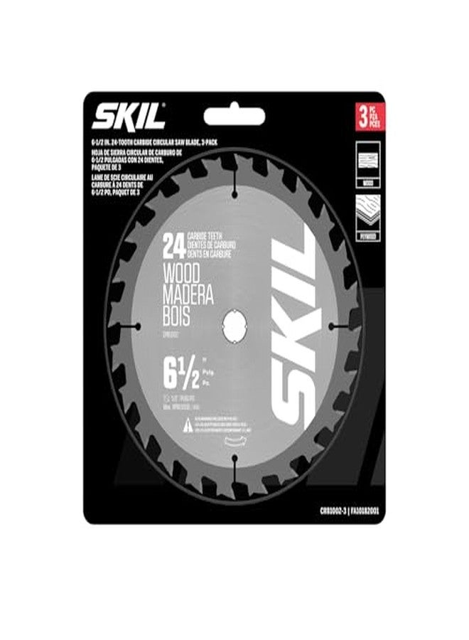 SKIL 6-1/2 in. 24-Tooth Carbide Circular Saw 3-Pack Framing Blade-CRB1002-3 - Image 3
