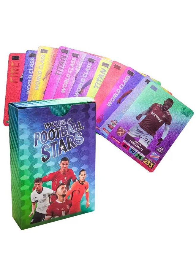 Football Star Gold Foil Cards 55 Gold Foil Cards Non-repeating Good Quality European Cup Own Yingchao-Color:Football Playing Cards  - Image 5