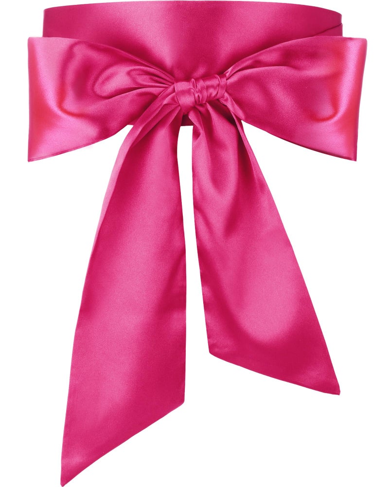 Glitopper Women Satin Waist Belts Dress Sash Waist Belt for Special Occasion Bridal Wedding Prom Formal 3.5'' Wide(Hot Pink) - Image 1