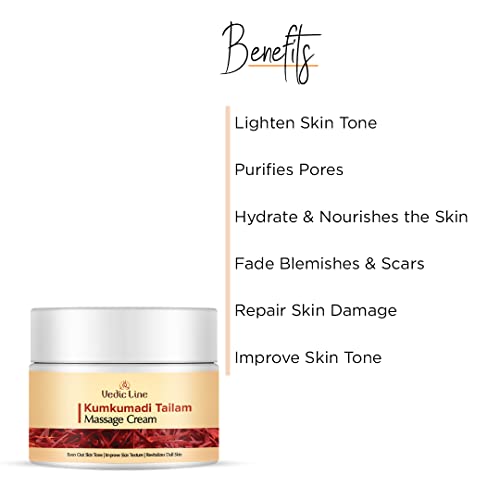 Vedic Line Vedicline Kumkumadi Tailam Face Cream Improve Skin Elasticity & Texture With Almond Oil And Argan Oil For Skin Rejuvenation, 100ml - Image 2