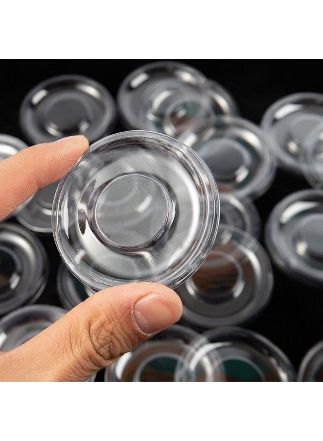 JYHi 100 Pack Round Transparent Eyelash Trays Plastic Mink Lash Trays for Storage Lash Case Holder Packing Box Empty - Image 2
