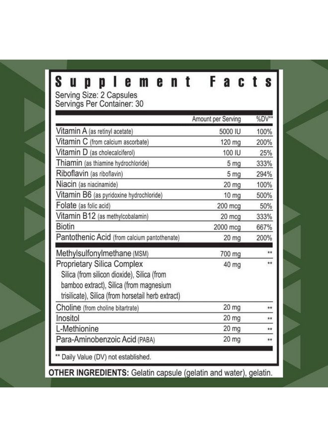 youngevity يونغيفيتي ألتيميت للشعر والبشرة والأظافر | 2000 ميكروغرام بيوتين + عوامل مساعدة أساسية | 9 فيتامينات/معادن، ببا، سيليكا، MSM، B-6 | (عبوة من 2) - Image 2