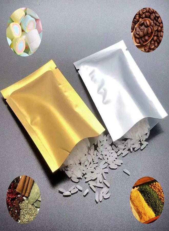 Markeny 500 Pack Aluminum Foil Bags, Matte Sample Pack Flat Open Top Resealable Tear Notch Aluminum Foil Mylar Bags, 5 x 7 cm/ 2x 2.7 inch, 5 Color - Image 4