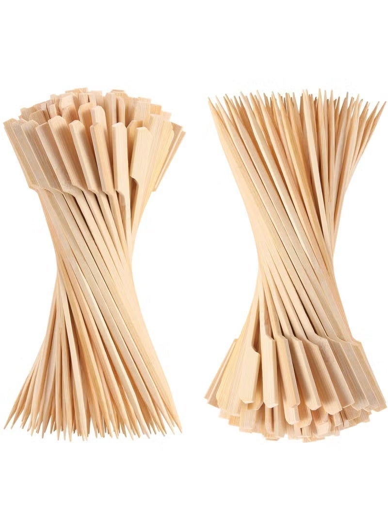 سوكاني 200 قطعة من أسياخ المقبلات المصنوعة من الخيزران، أعواد أسنان بطول 12 سم، أعواد كوكتيل المشروبات، كباب الفاكهة، الهوت دوج، الوجبات الخفيفة، الشواء، أعواد طعام صغيرة من الخشب الطبيعي، ملحقات الأطعمة (بيج) - Image 2