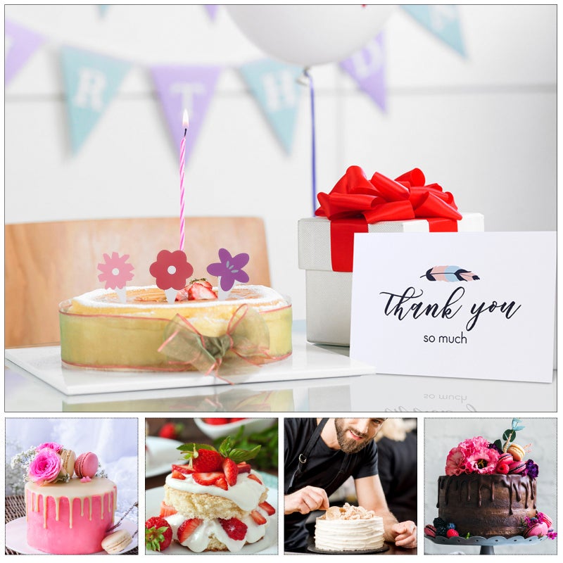 60pcs Party Cupcake Toppers Flower Cake Picks Mother's Day Party Decorations - Image 5