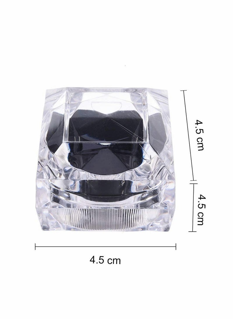 KASTWAVE Clear Crystal Ring Gift Boxes, 12 pcs Earrings Jewelry Storage Box Acrylic Display Organizer Case for All Kinds of Ring Earrings Velvet Insert (Black) - Image 5