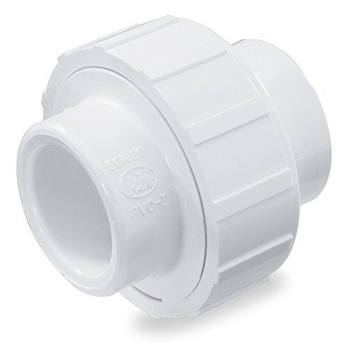 NDS WU-1000-S PVC Union, Pipe Connection, EPDM O-ring, For Schedule 40 Pipe, Slip, 1-1/4-Inch Schedule 40 S X S, White - Image 1