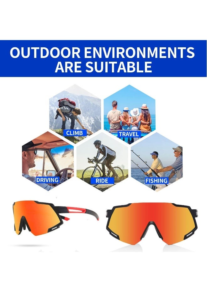 Generic Sports Sunglasses, UV400 Protection Cycling Sports Sunglasses, Riding Sunglasses with Adjustable Temple & Nose Pad, 80s Visor for Men Women Outdoor Shield - Image 5
