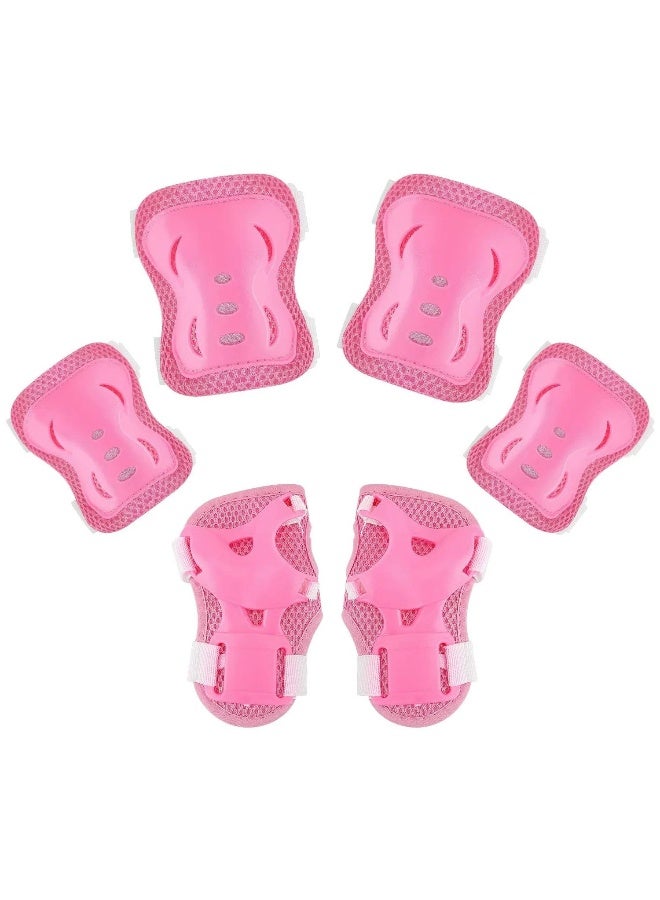 Spartan Knee Elbow and Wrist Protective Set Medium – Pink | Foam Cushion with Hard Slide Caps | Soft Fleece Liner | Flex Velcro Straps | Youth Size M (10+Years) Multi‑Sport Safety Gear SP‑9016 - Image 1