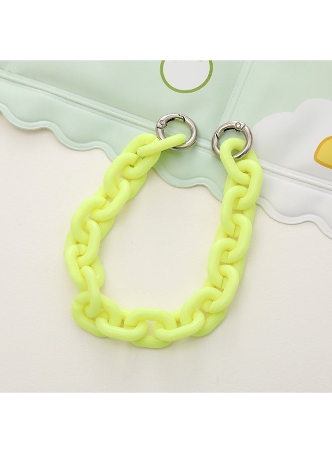 NIBEMINENT Phone Charm/ Chain Strap for Women Girls, Acrylic Color Removable Cell Phone Case Lanyard Wrist Strap,K133/Fluorescent Yellow - Image 1