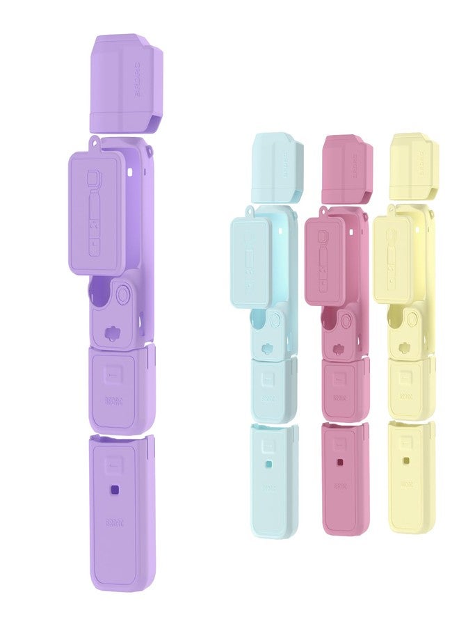 BRDRC Pocket 3 Silicone Cover, Protective Case Lens Protector Scratch-Resistant Sleeve Skin Compatible with DJI OSMO Pocket 3 Creator Combo Accessories(Purple) - Image 1