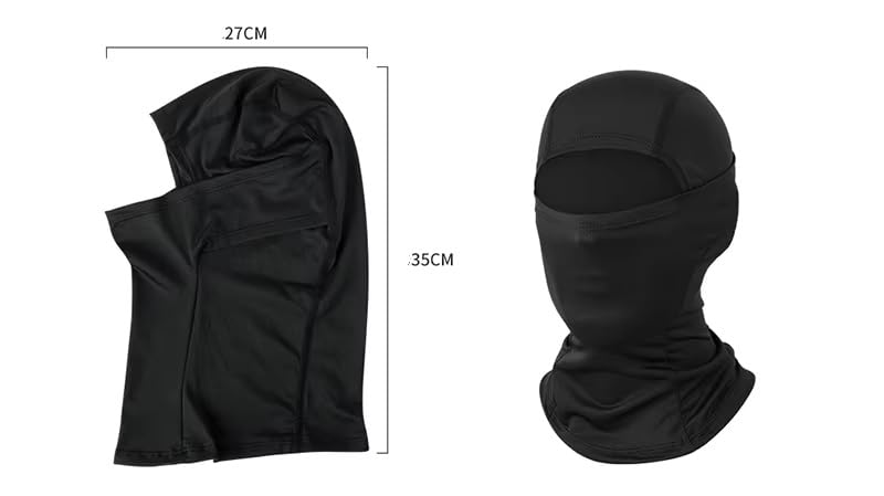SEFLICA® Full Face Helmet Mask for Bikers in Riding UV Protected, Balaclava, Black Mask for Bike Riding and Cycling Accessories Mas k for Men & Women (in, Alpha, Free Size, Big, Black) - Image 2