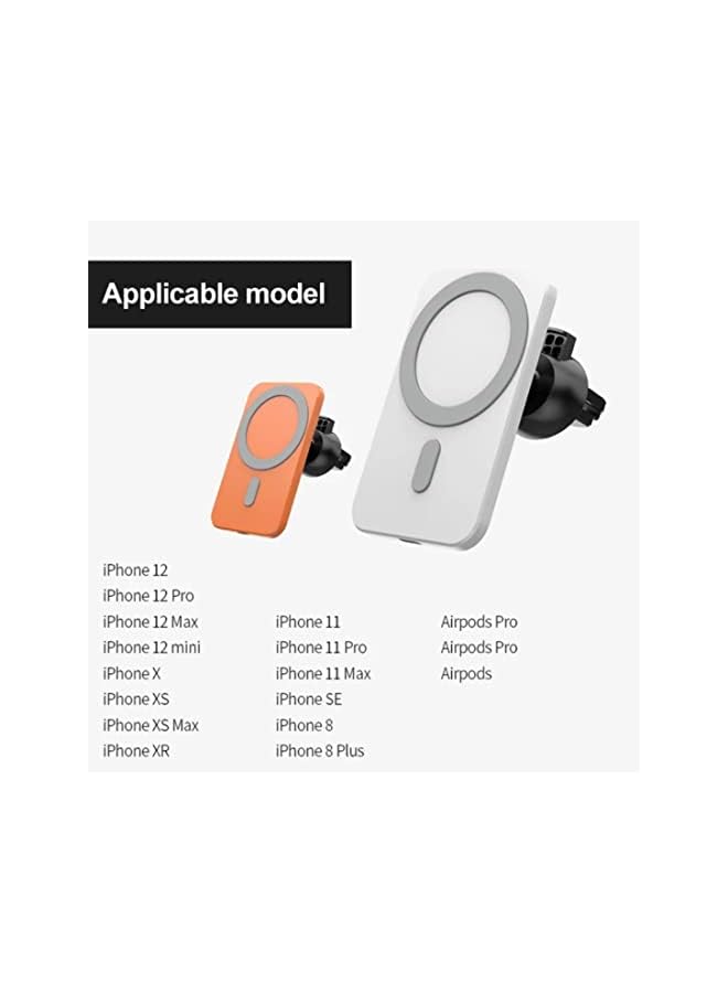 PROMASS A.S Qi15W Magnetic car Wireless Charger Charging Pad Phone Holder Magnet compatible For iphone14 13 12 magsafe 15W Fast Car Wireless Charger. (Black)  - Image 5