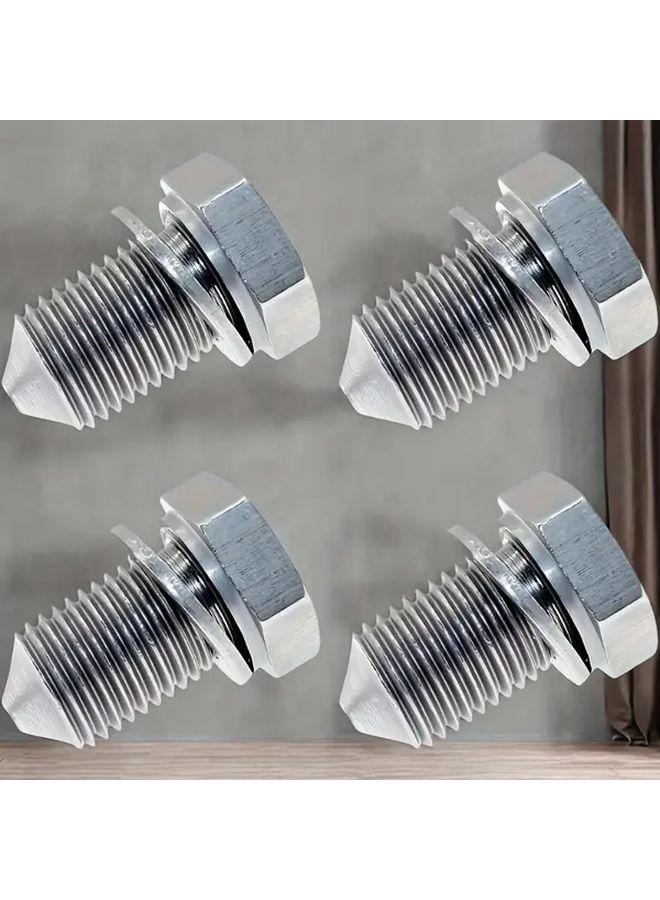 2pcs Carbon Steel Oil Pan Drain Plugs with Washers for Gear Lever Bolts - Image 1
