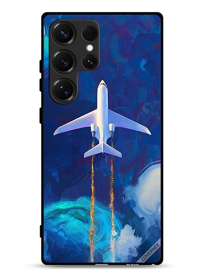 Covernex Samsung Galaxy S25 Ultra Protective Case Cover Airplane Art - Image 1