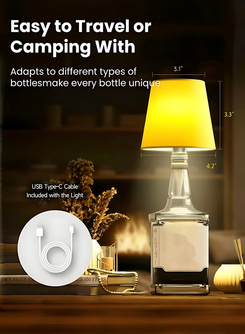 Creative LED Bottle Lamp Wireless Rechargeable Night Light Touch Control 3 Color Table Lamp for Restaurant Bar Living Room Bedroom Party - Image 5