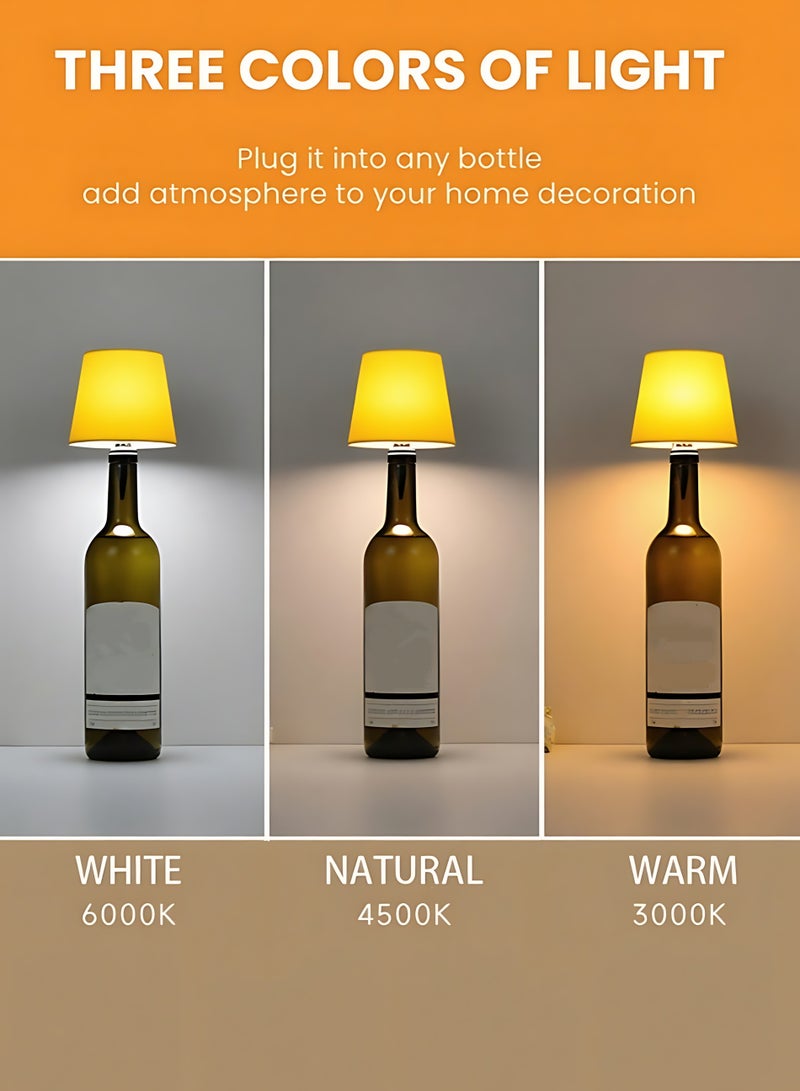 Creative LED Bottle Lamp Wireless Rechargeable Night Light Touch Control 3 Color Table Lamp for Restaurant Bar Living Room Bedroom Party - Image 4