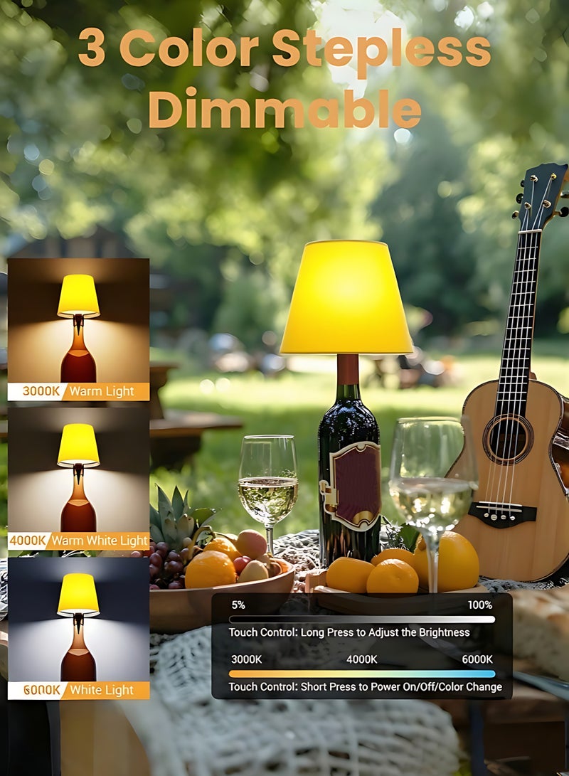 Creative LED Bottle Lamp Wireless Rechargeable Night Light Touch Control 3 Color Table Lamp for Restaurant Bar Living Room Bedroom Party - Image 3