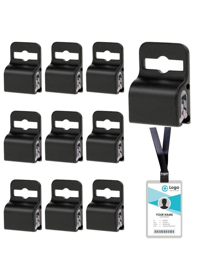 مولين مشابك حامل بطاقات القابض الأسود 10/20 قطعة من البلاستيك حامل بطاقات ممغنطة بطاقة الهوية حامل شارة آمن للسمك القياسي شارة الهوية البطاقة الذكية بطاقة CAC رقاقة ممغنطة (10) - Image 1