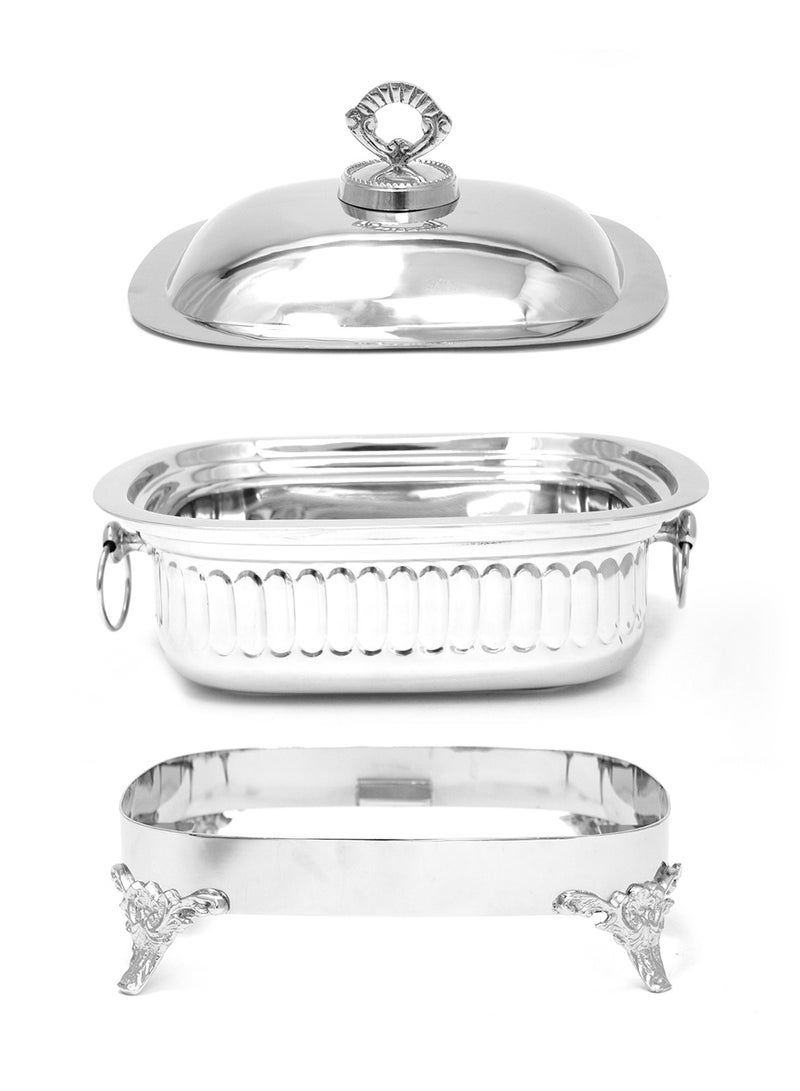 Stainless Steel Chafing Dish with Steel Lid  Buffet Warmer for Parties 2L