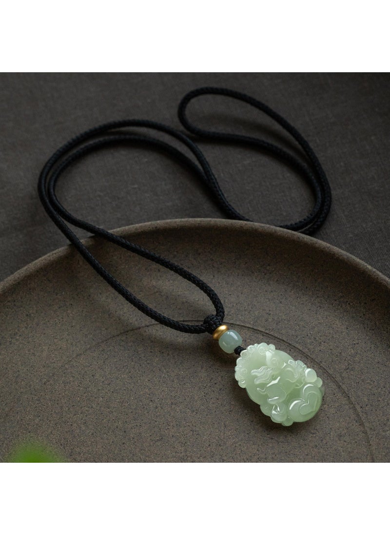 Generic Zodiac Hetian Jade Pendant Unisex Necklace [Including rope delivery certificate] medium rabbit 
