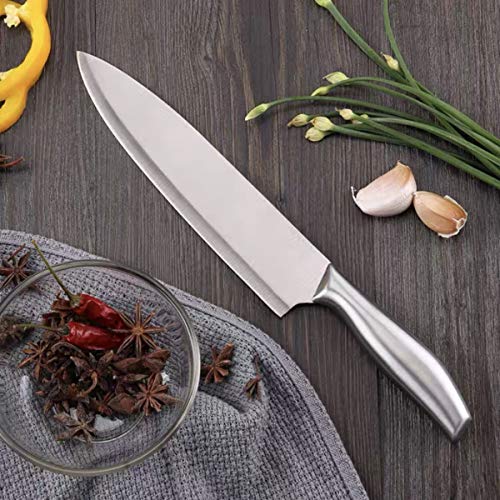HEXONIQ® Kitchen Knife Set, 9" Paring, 12" Chef, 11.2" Cleaver High Carbon Stainless Steel Ultra Sharp Cooking Knife with Ergonomic Non-Slip Handle, Rustproof, Scratch Resistant, Silver, Pack of 3 - Image 4