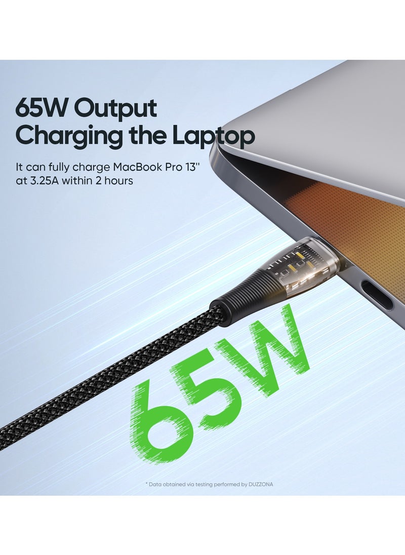 DUZZONA PD65W USB-C to USB-C 1M, Fast Charging Cable, Multi-Protocol Compatible, Suitable for iPhone 15 and Other Type-C Charging Port Devices  - Image 5