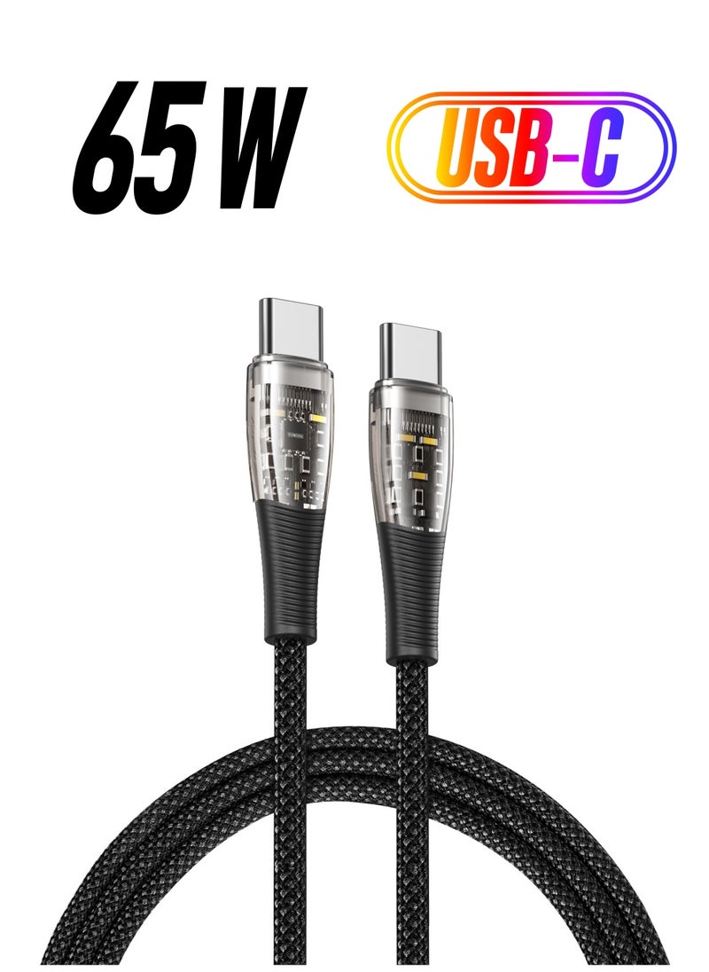 DUZZONA PD65W USB-C to USB-C 1M, Fast Charging Cable, Multi-Protocol Compatible, Suitable for iPhone 15 and Other Type-C Charging Port Devices  - Image 1