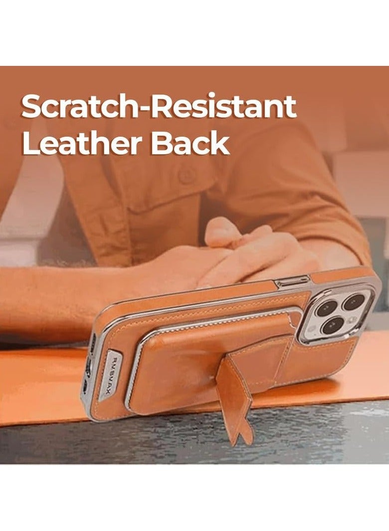 ليمتليس جراب جلدي لهاتف iPhone 13 مع حامل بطاقات قابل للفصل وحامل، واقي خلفي نحيف، غطاء جلدي ناعم الملمس، فتحات الشعار، جراب خلفي كامل مضاد للخدش ومضاد للصدمات، بني - Image 2