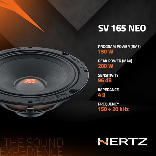 HERTZ SPL Show Series SV-165-NEO 6.5" 4-Ohm SPL Midrange Speaker Drivers (Pair) with Neo Magnets and UV/Waterproofing - Image 2