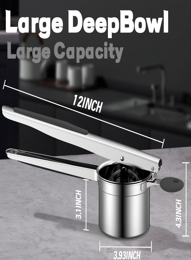 Minteem Large 15oz Potato Ricer for Mashed Potatoes, Heavy Duty 18/8 Stainless Steel Potato Masher for Baby Food & Spaetzle Maker, Masher and Ricer Kitchen Tool, Press and Mash Kitchen Gadget, Black - Image 4