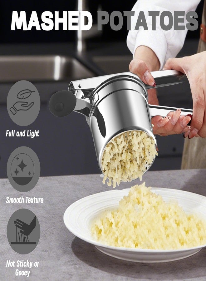 Minteem Large 15oz Potato Ricer for Mashed Potatoes, Heavy Duty 18/8 Stainless Steel Potato Masher for Baby Food & Spaetzle Maker, Masher and Ricer Kitchen Tool, Press and Mash Kitchen Gadget, Black - Image 2