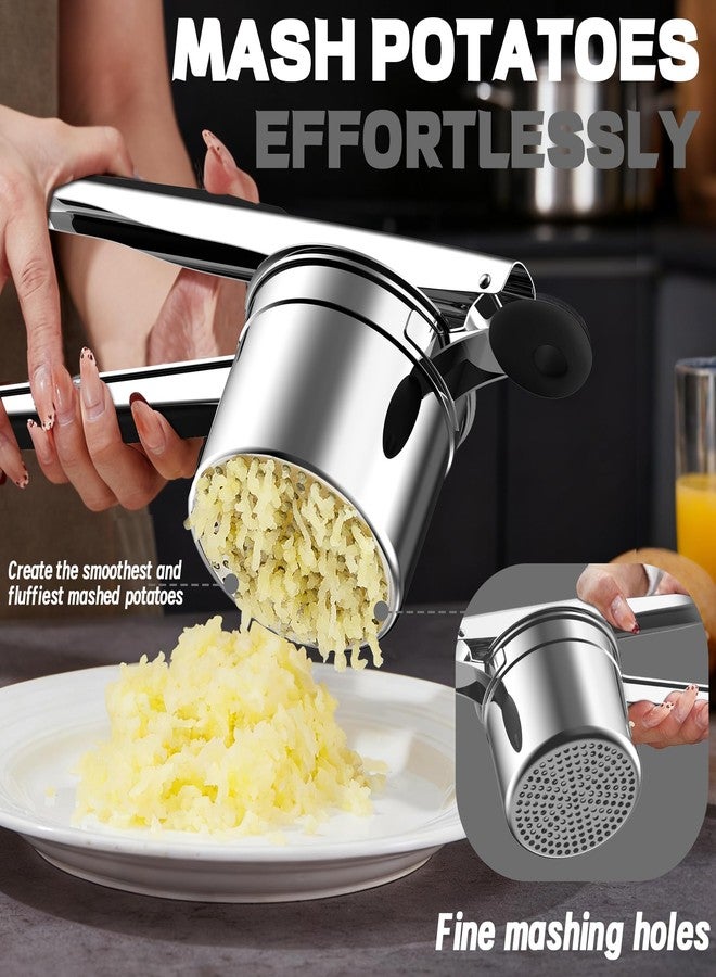 Minteem Large 15oz Potato Ricer for Mashed Potatoes, Heavy Duty 18/8 Stainless Steel Potato Masher for Baby Food & Spaetzle Maker, Masher and Ricer Kitchen Tool, Press and Mash Kitchen Gadget, Black - Image 3