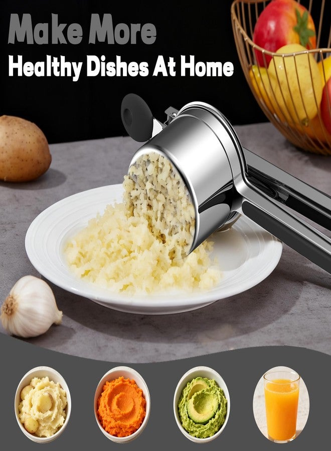 Minteem Large 15oz Potato Ricer for Mashed Potatoes, Heavy Duty 18/8 Stainless Steel Potato Masher for Baby Food & Spaetzle Maker, Masher and Ricer Kitchen Tool, Press and Mash Kitchen Gadget, Black - Image 5