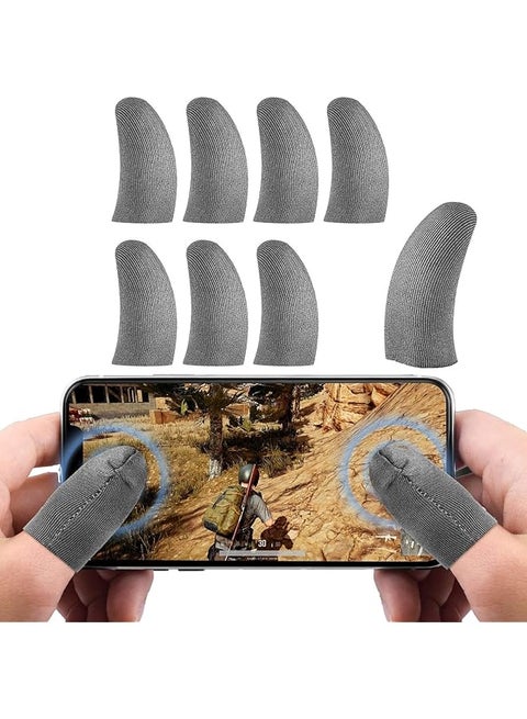 Finger Sleeves For Gaming 8 Pack Mobile Game Finger Sleeve Sets Touch Screen Finger Cot Smooth Thin Anti Sweat Breathable For Mobile Games Compatible With For Iphone Ipad Android Phone And Tablet