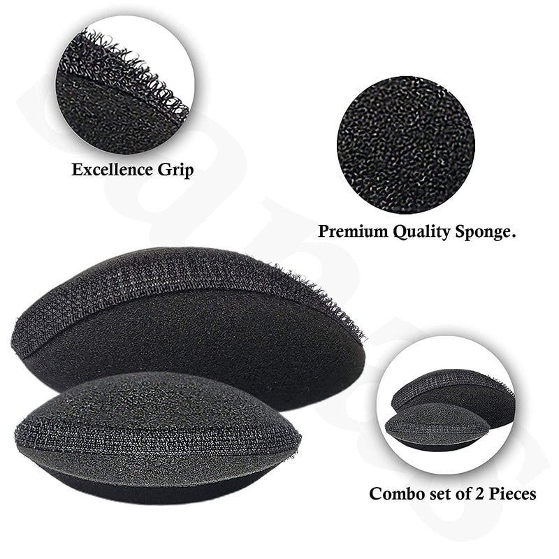 Hair Volumizer Oval Hair Puff Maker Hair Style Accessory Set of 2 Pieces Black - Image 5