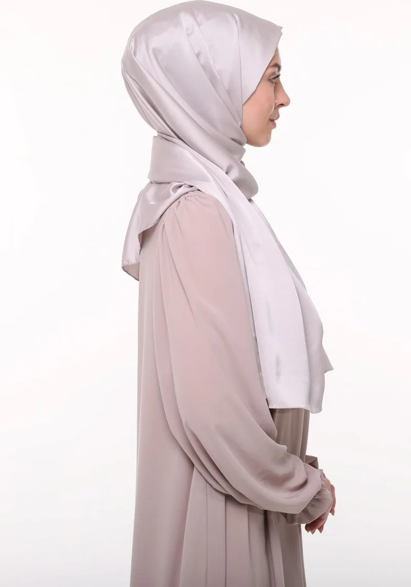 التوبة Women's Plain Crepe Satin Shiny Luxury Evening Dress Shawl