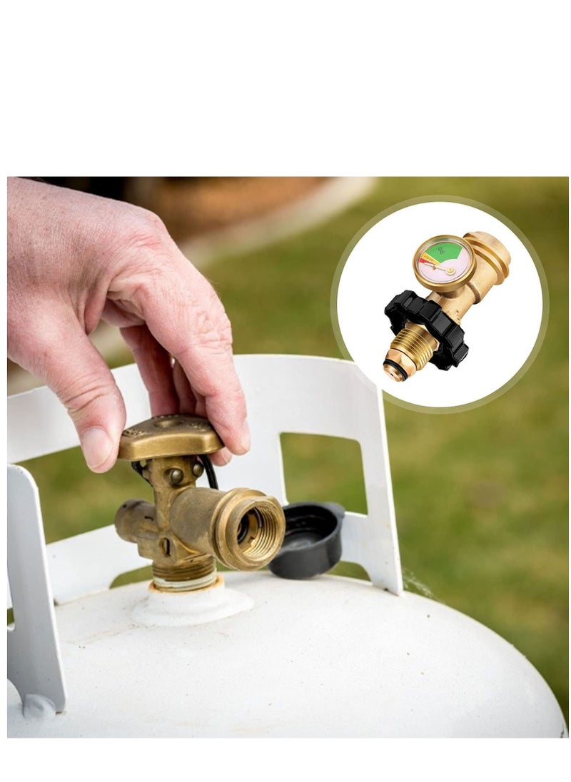 SYOSI Pol Propane Gas Meter Tank Built-In Leak Detector Suitable for QCC1 Propane Tank Gas Cylinder Pol Pressure Gauge Connector Gas Tank Interface Copper Fittings  - Image 3