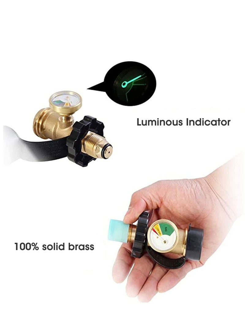 SYOSI Pol Propane Gas Meter Tank Built-In Leak Detector Suitable for QCC1 Propane Tank Gas Cylinder Pol Pressure Gauge Connector Gas Tank Interface Copper Fittings  - Image 5