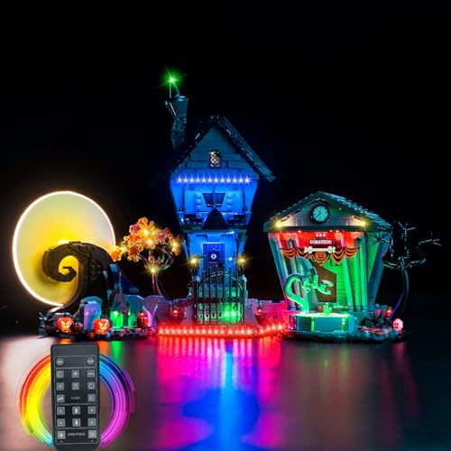 LocoLee Light Compatible with Lego Tim Burtons The Nightmare Before Christmas 21351 Lighting Set Accessories Compatible with Lego Halloween 21351 No Models Only Light Upgraded RC Version - Image 1